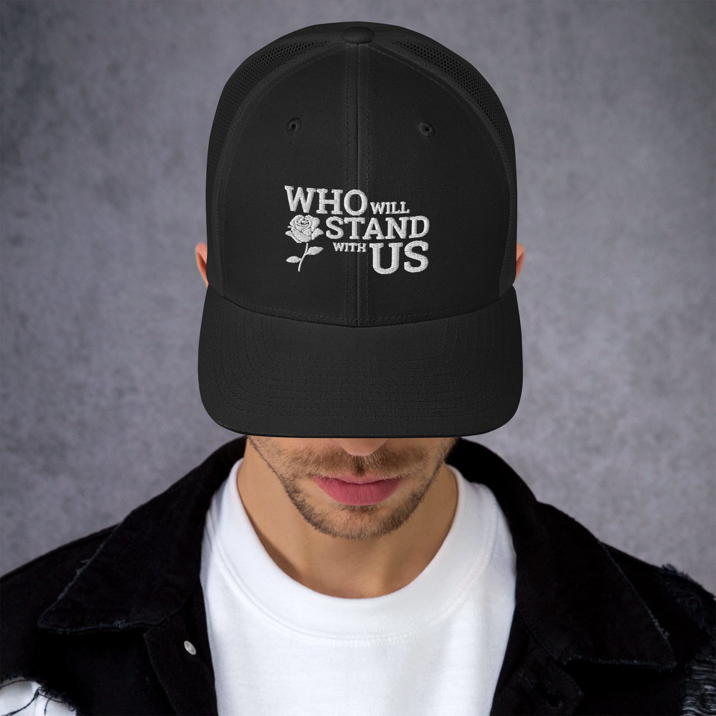 Who Will Stand With Us" Political Trucker Cap – Bold Style for Bold Voices - Killer Products