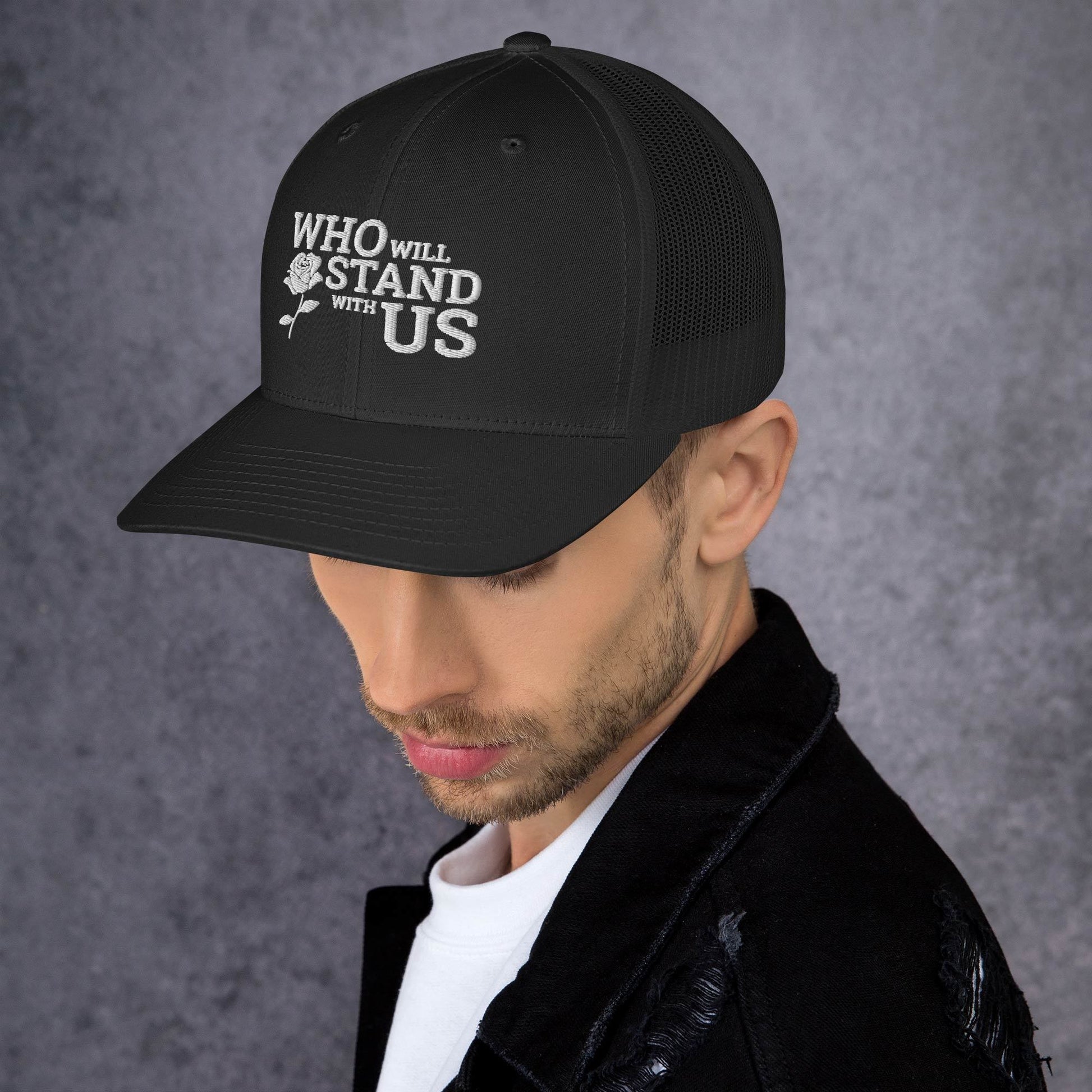 Who Will Stand With Us" Political Trucker Cap – Bold Style for Bold Voices - Killer Products