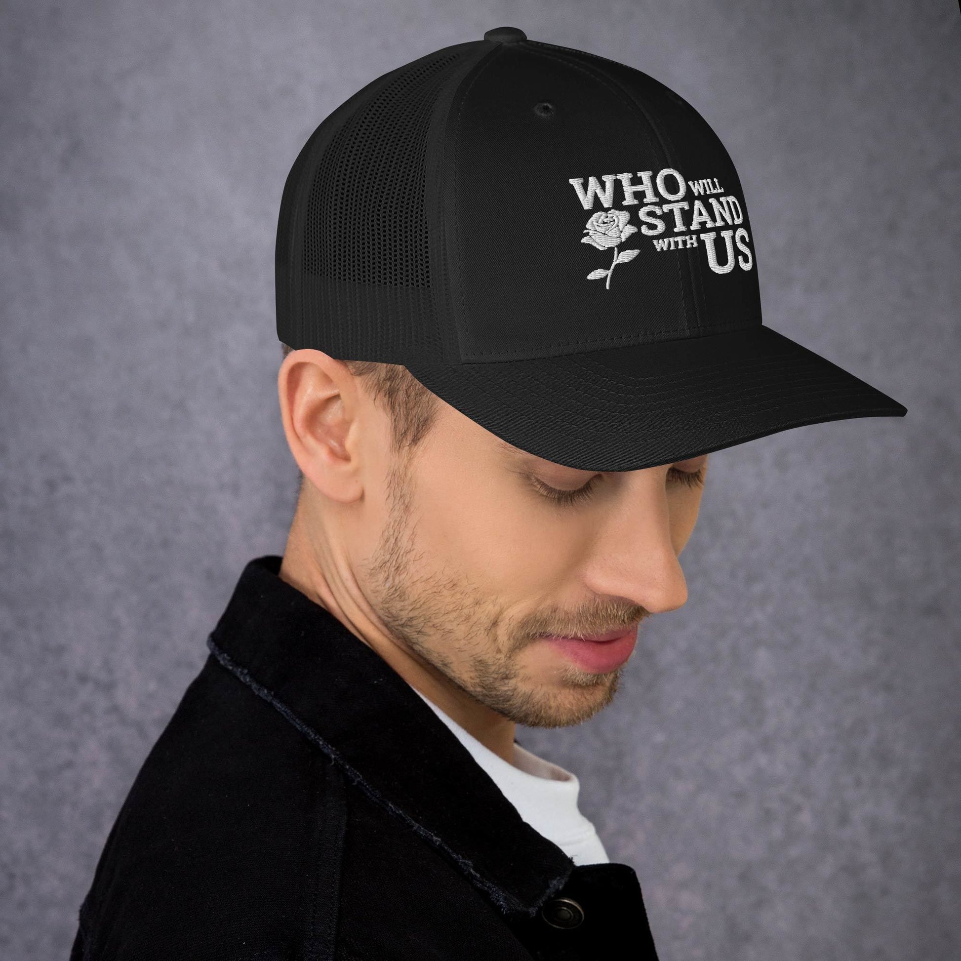 Who Will Stand With Us" Political Trucker Cap – Bold Style for Bold Voices - Killer Products