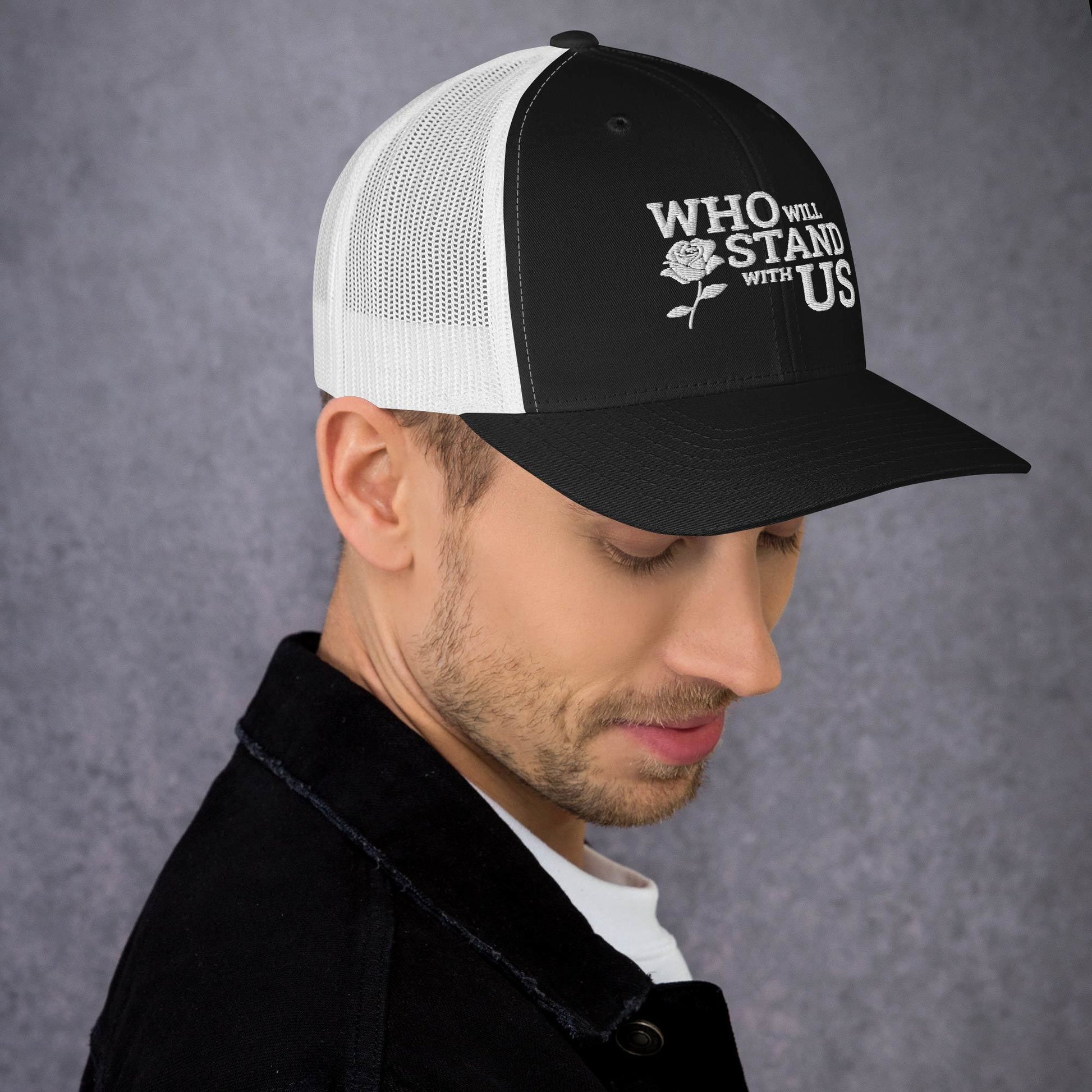 Who Will Stand With Us" Political Trucker Cap – Bold Style for Bold Voices - Killer Products