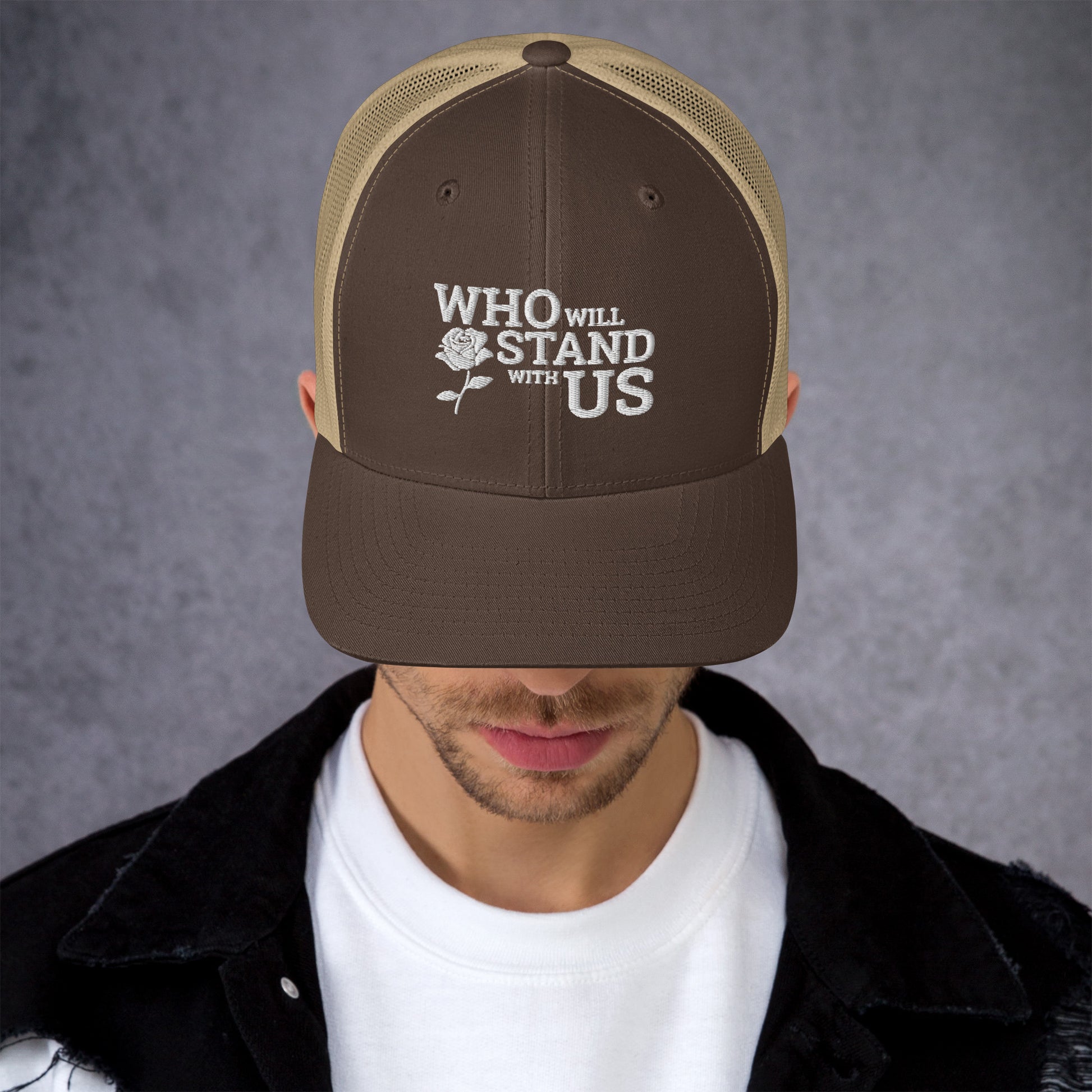 Who Will Stand With Us" Political Trucker Cap – Bold Style for Bold Voices - Killer Products