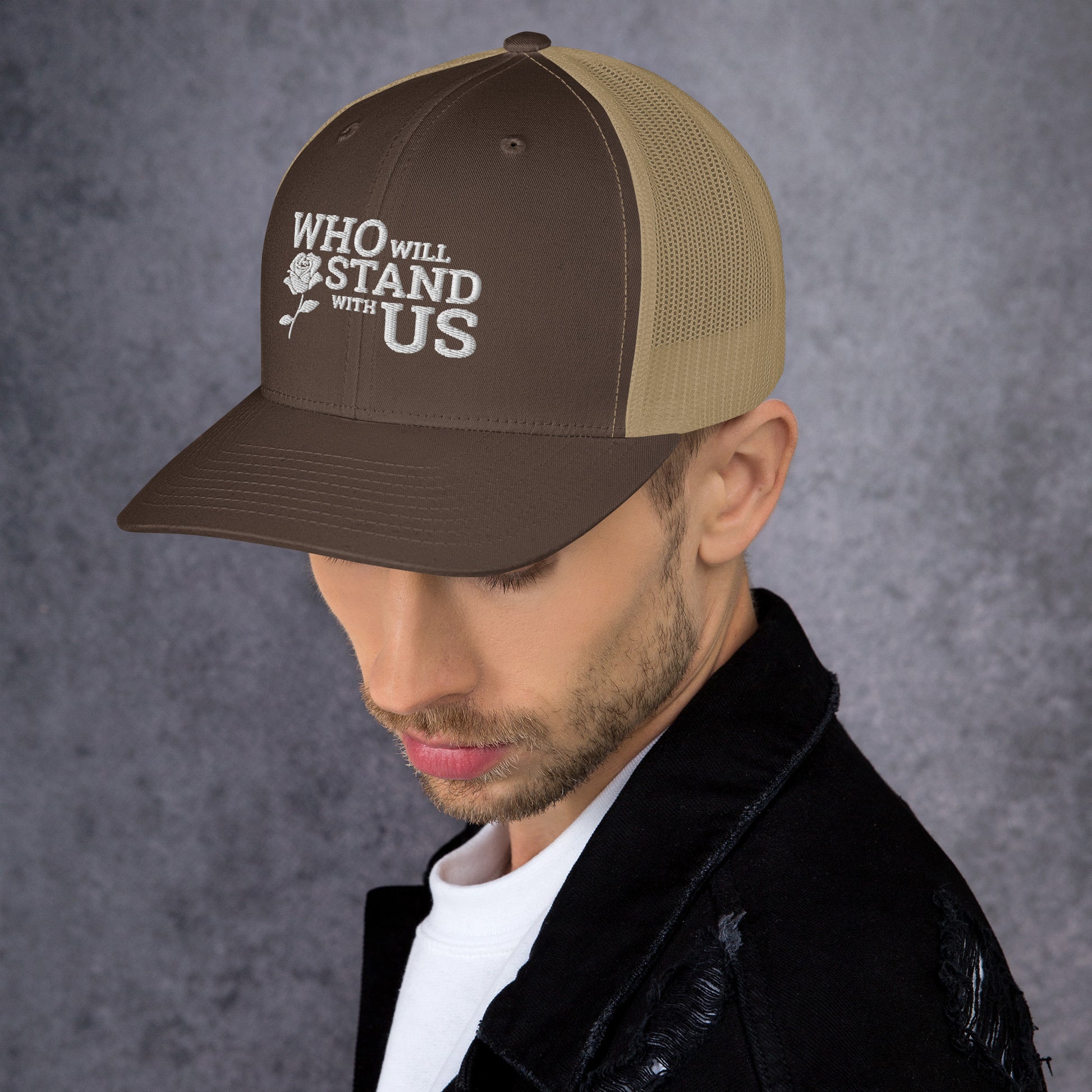 Who Will Stand With Us" Political Trucker Cap – Bold Style for Bold Voices - Killer Products