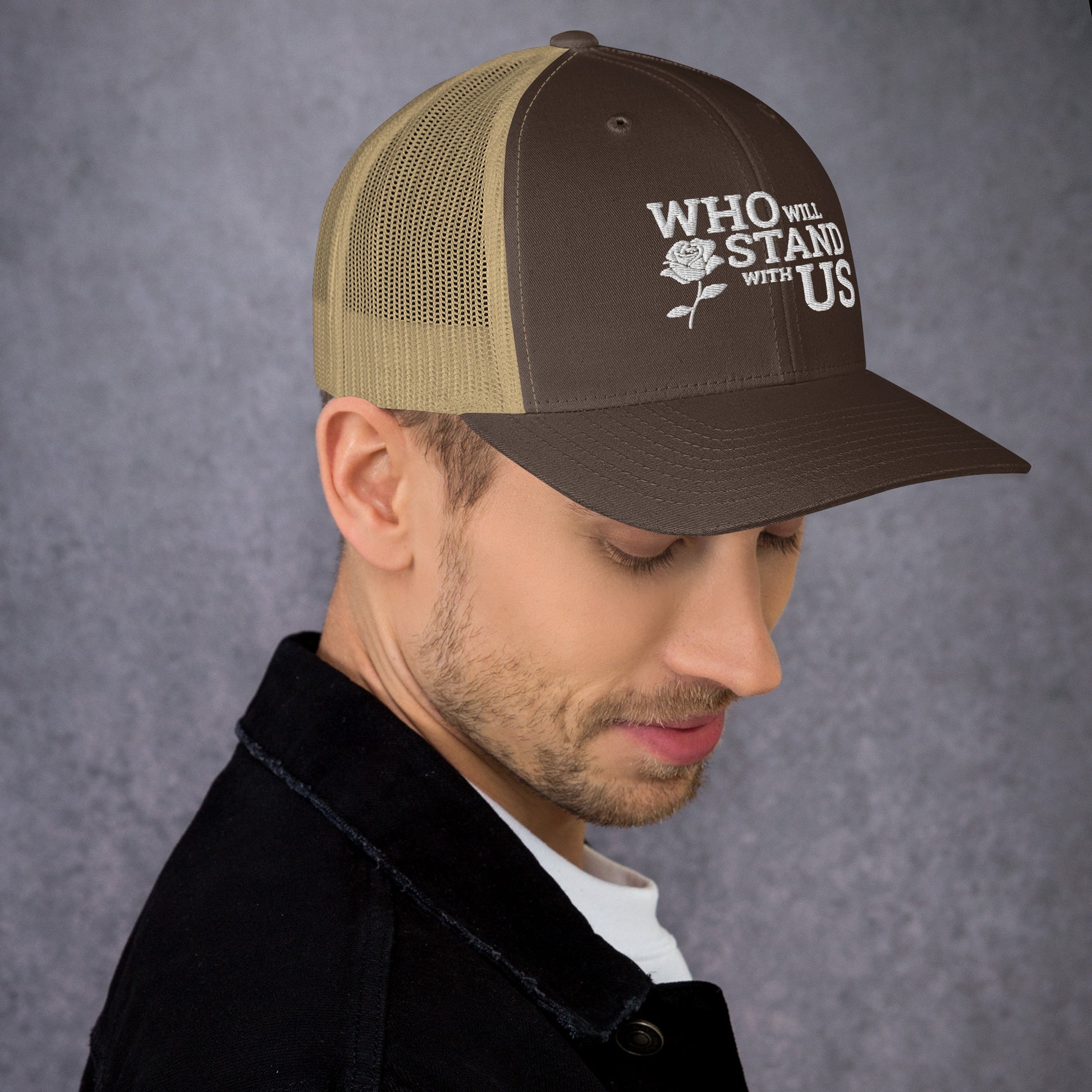 Who Will Stand With Us" Political Trucker Cap – Bold Style for Bold Voices - Killer Products