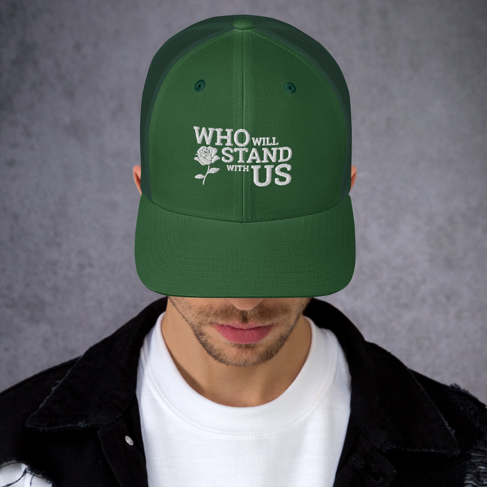 Who Will Stand With Us" Political Trucker Cap – Bold Style for Bold Voices - Killer Products