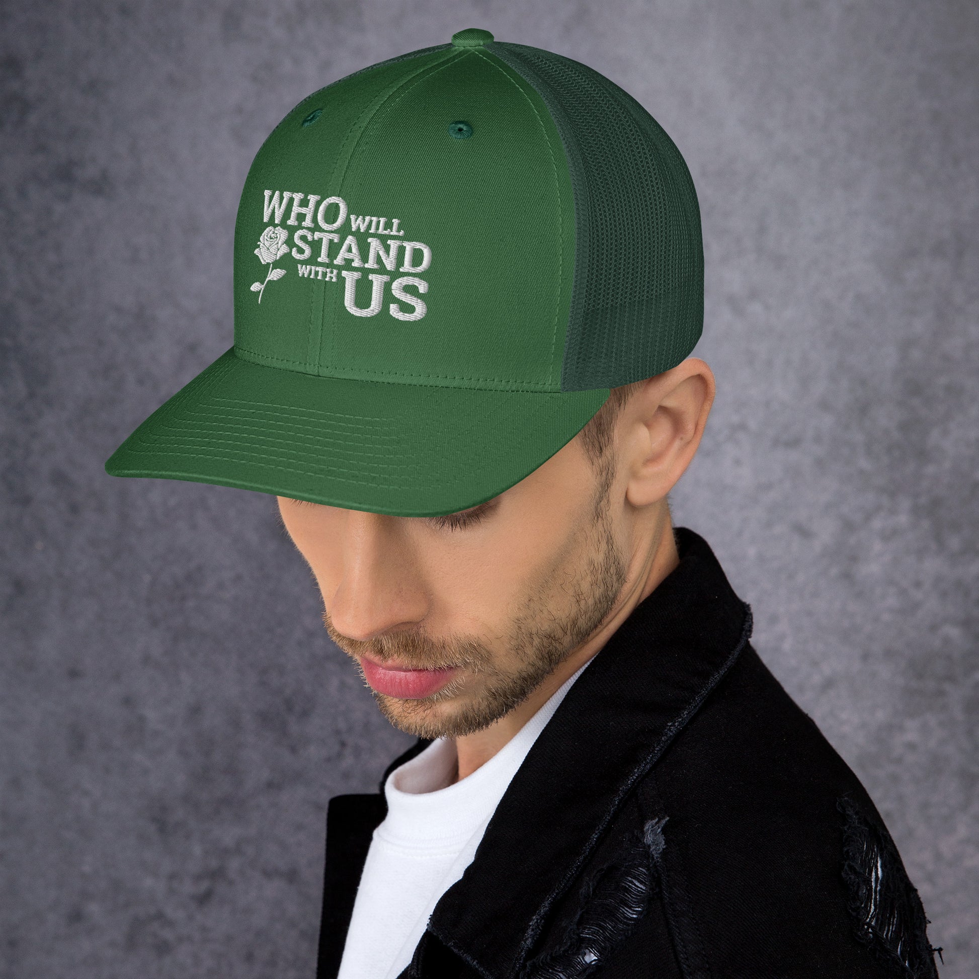 Who Will Stand With Us" Political Trucker Cap – Bold Style for Bold Voices - Killer Products