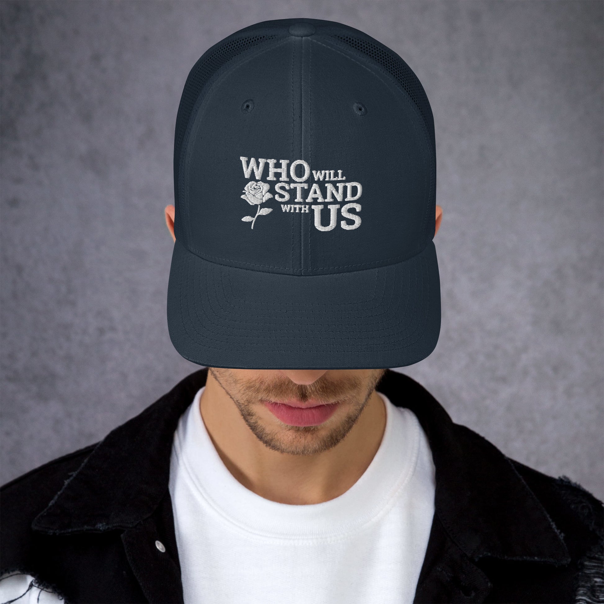 Who Will Stand With Us" Political Trucker Cap – Bold Style for Bold Voices - Killer Products