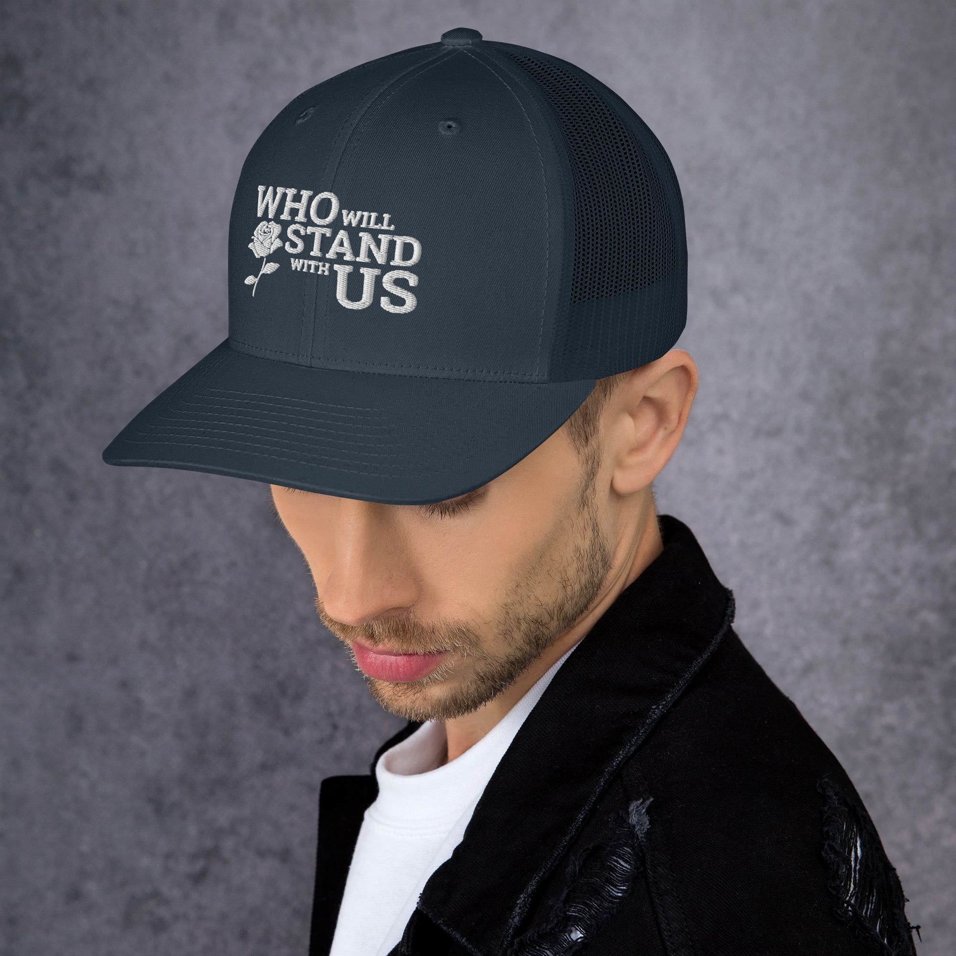 Who Will Stand With Us" Political Trucker Cap – Bold Style for Bold Voices - Killer Products