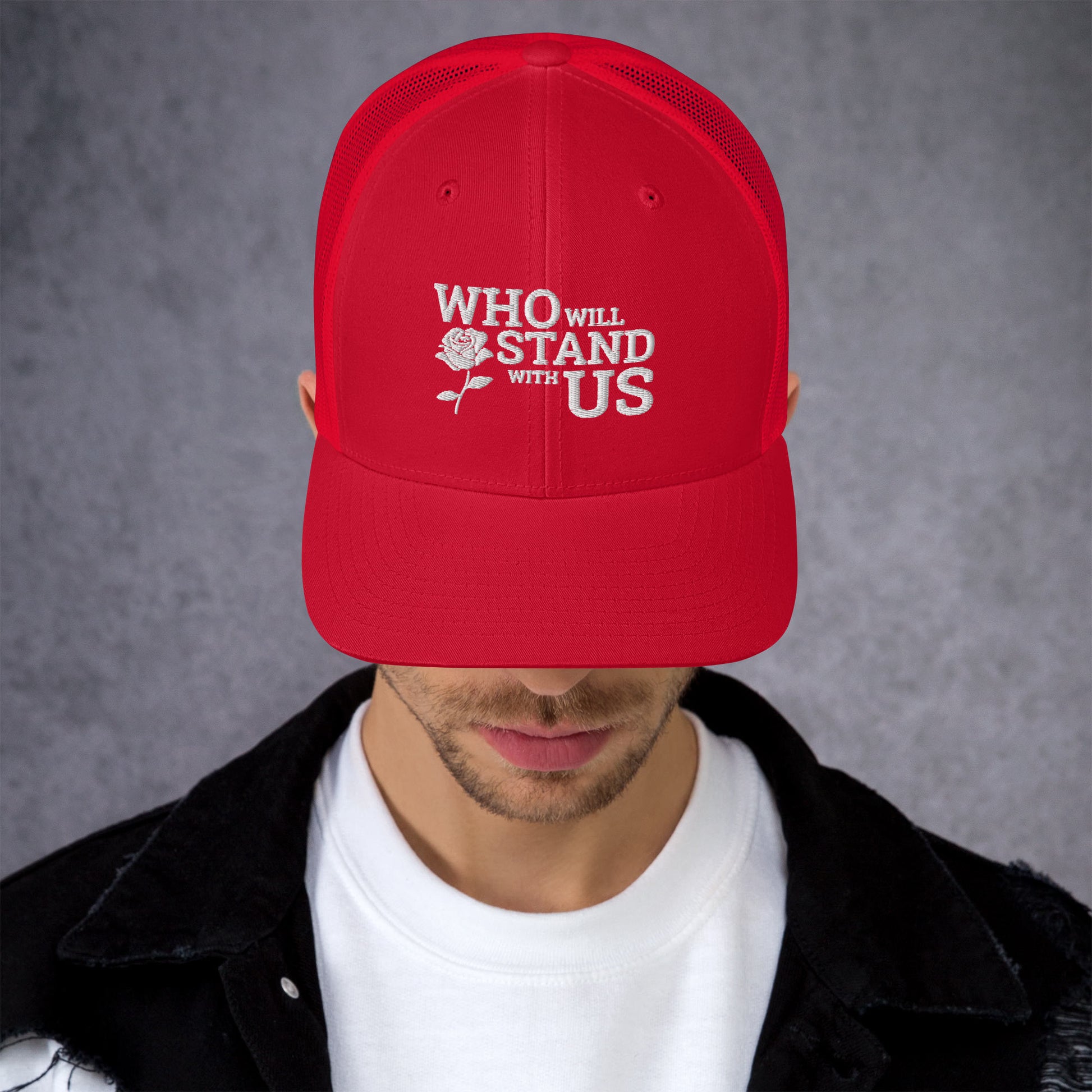 Who Will Stand With Us" Political Trucker Cap – Bold Style for Bold Voices - Killer Products