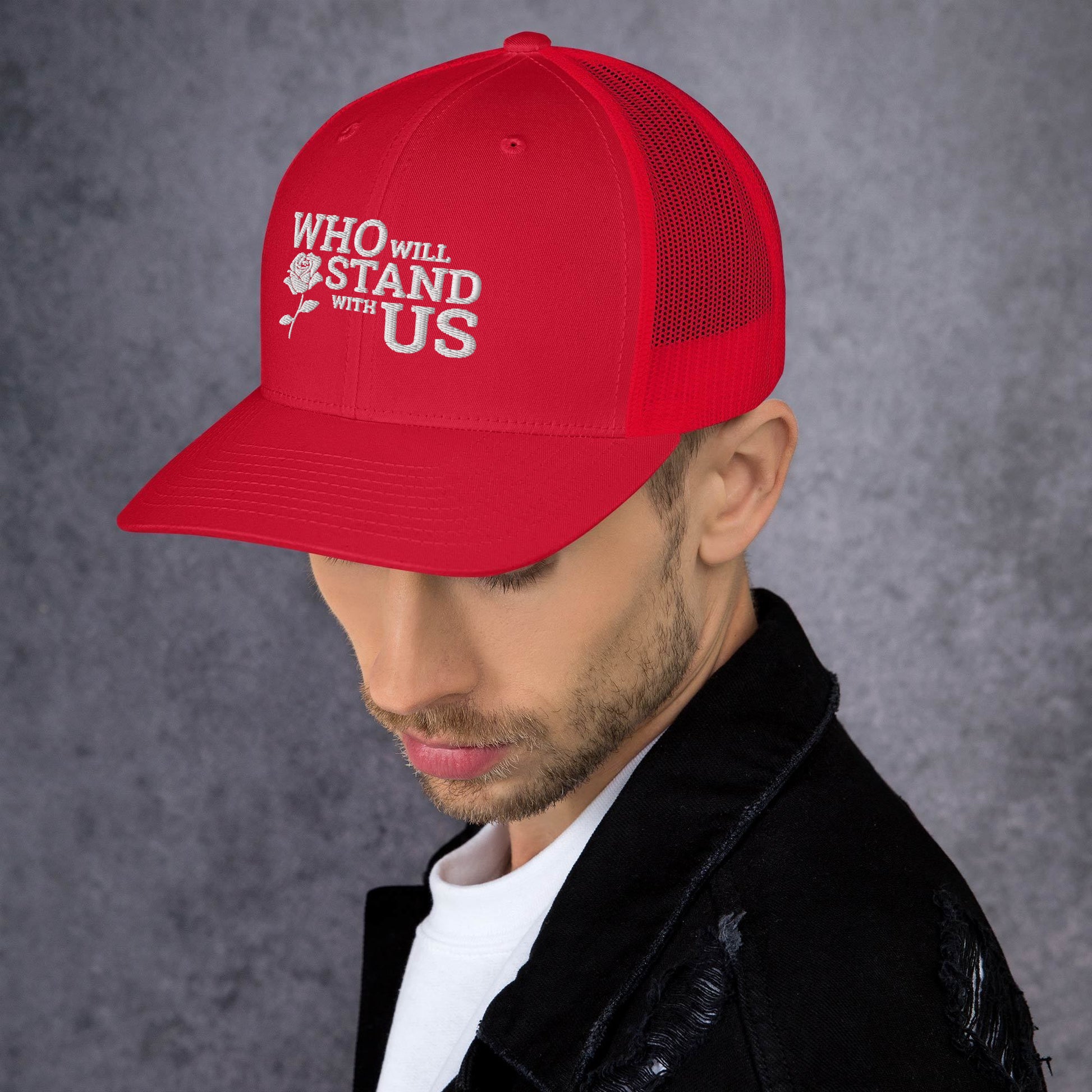 Who Will Stand With Us" Political Trucker Cap – Bold Style for Bold Voices - Killer Products