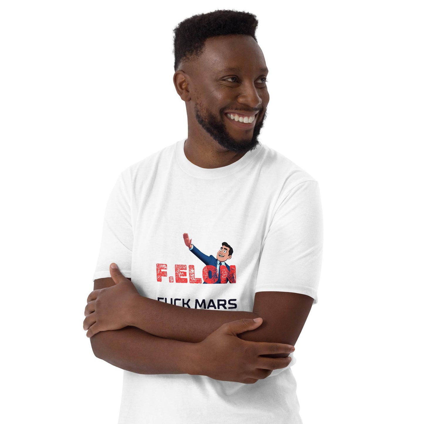 F.ELON F**k Mars, let's fix our planet first Poli-Tee in white - Killer Products
