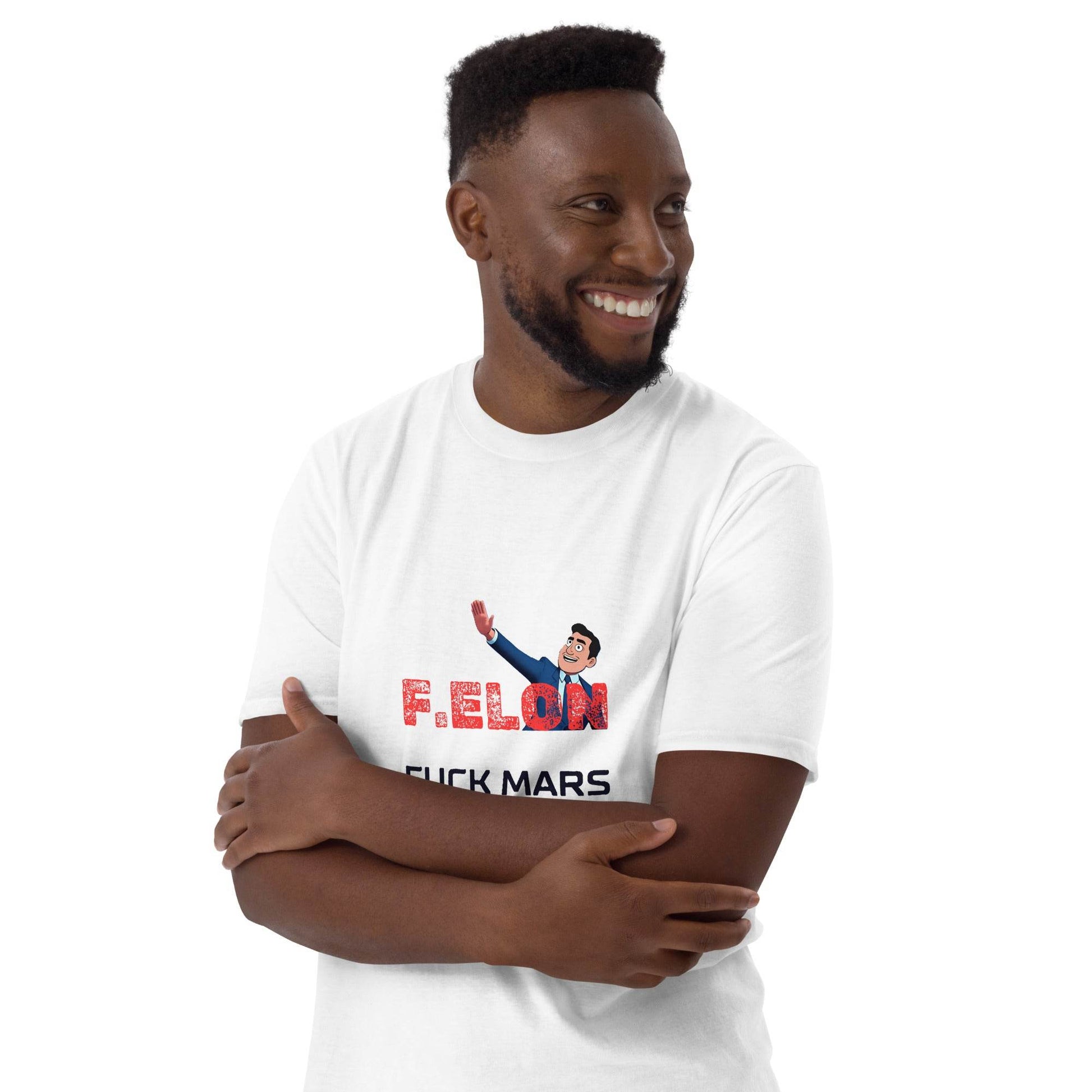 F.ELON F**k Mars, let's fix our planet first Poli-Tee in white - Killer Products