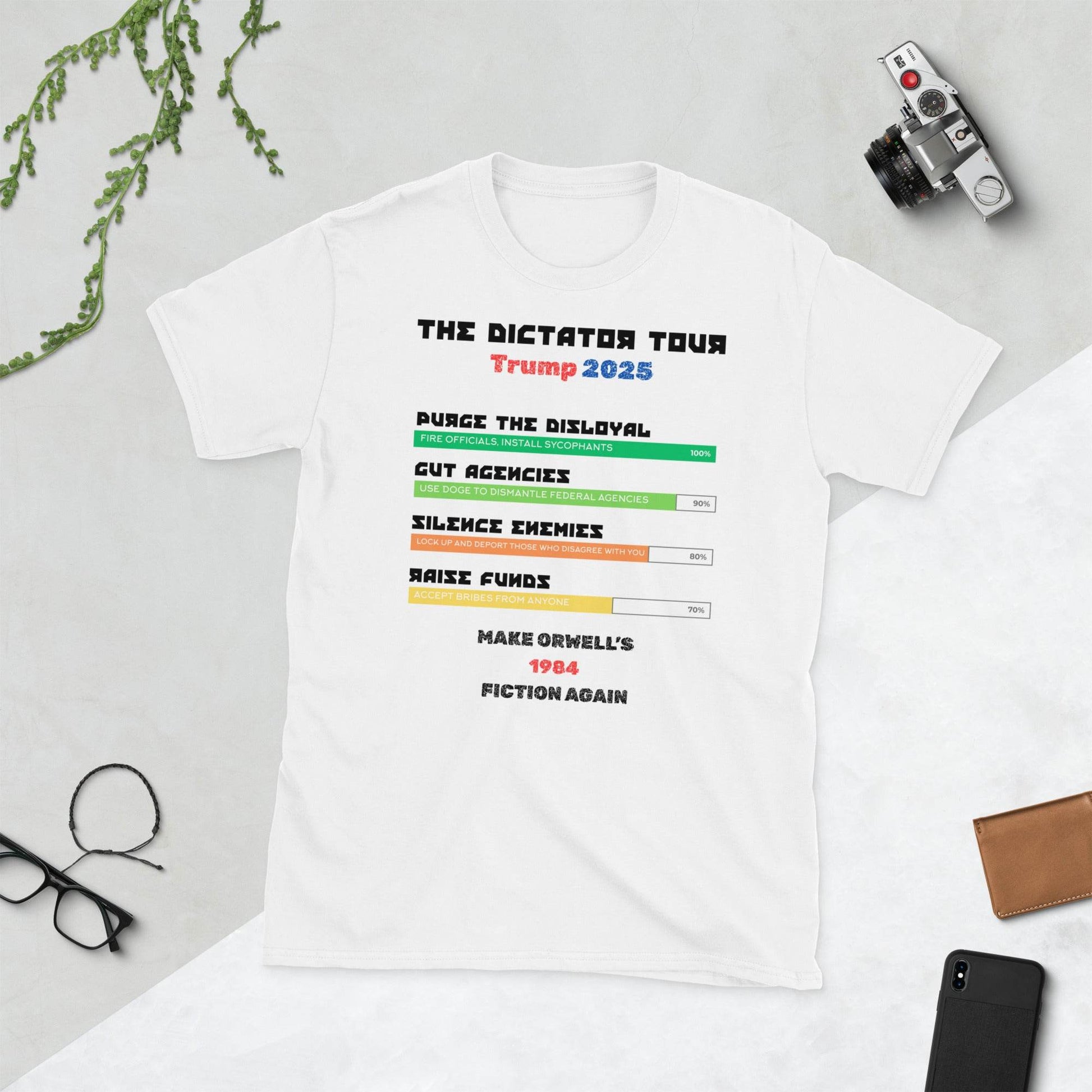 The Dictator Tour 2025 Political T-Shiirt in White - Killer Products