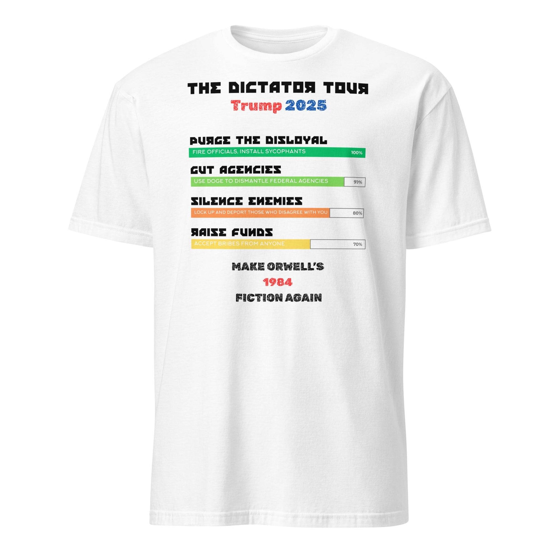 The Dictator Tour 2025 Political T-Shiirt in White - Killer Products