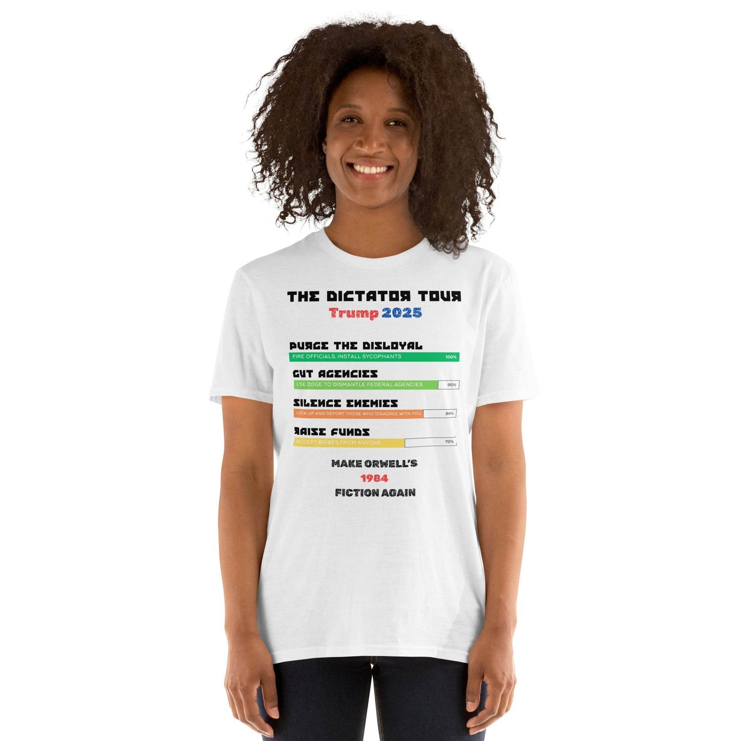 The Dictator Tour 2025 Political T-Shiirt in White - Killer Products