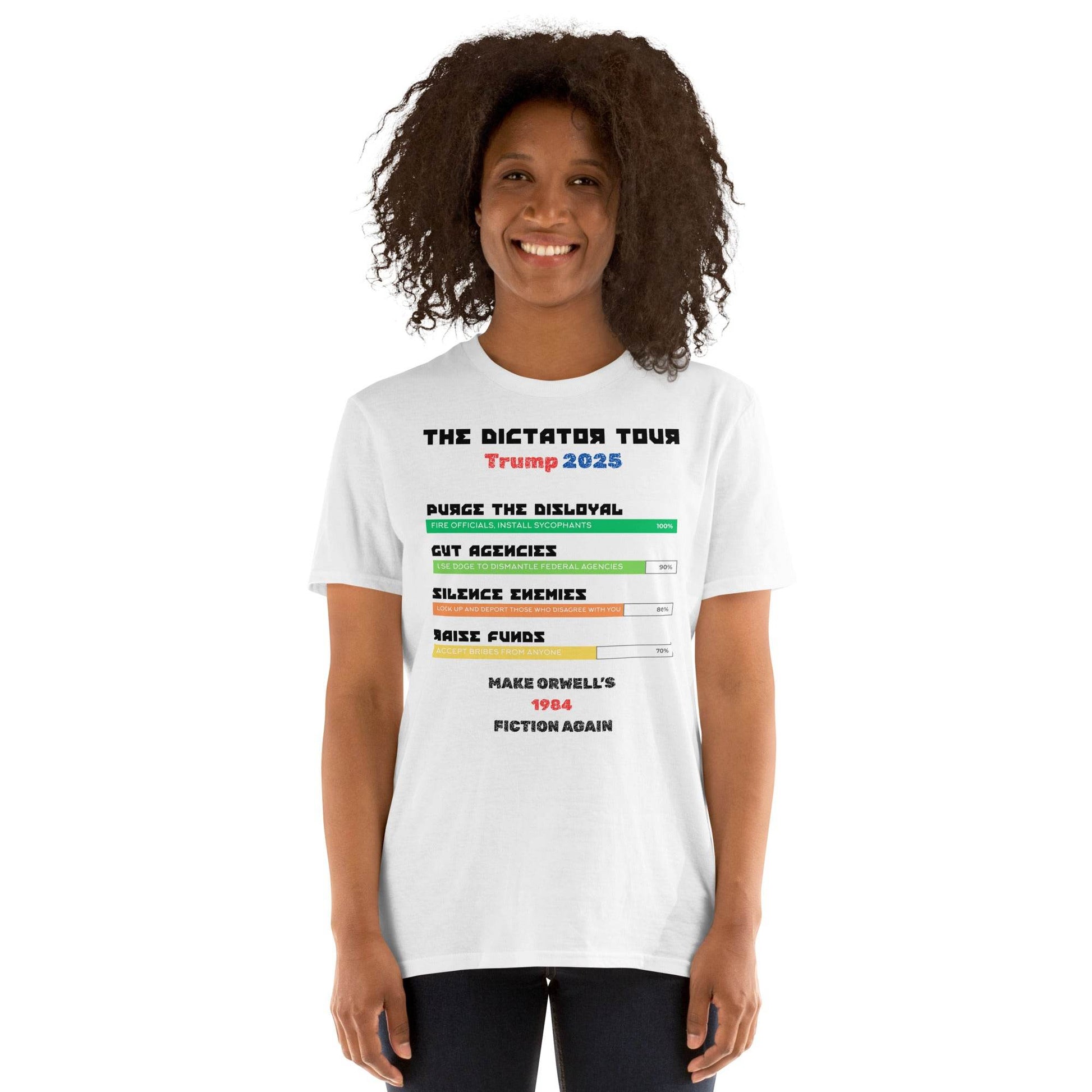 The Dictator Tour 2025 Political T-Shiirt in White - Killer Products