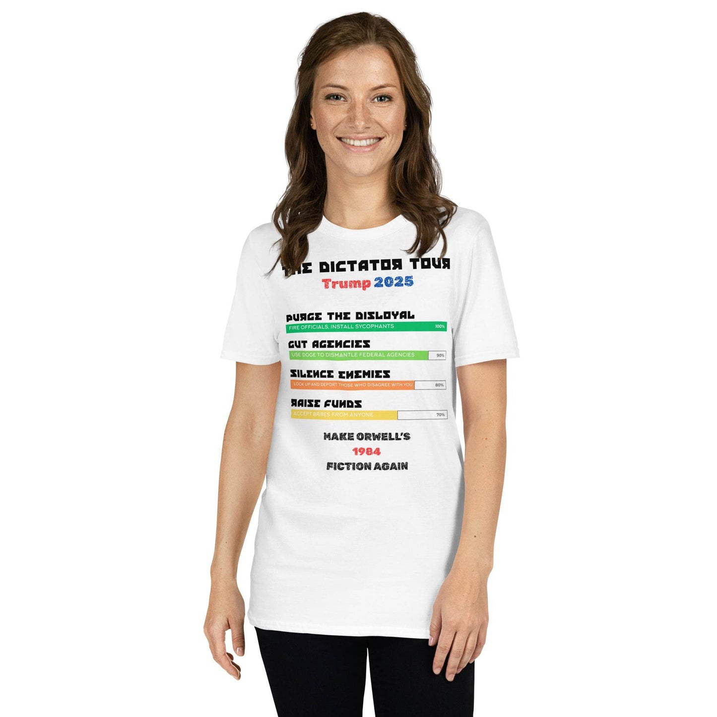 The Dictator Tour 2025 Political T-Shiirt in White - Killer Products