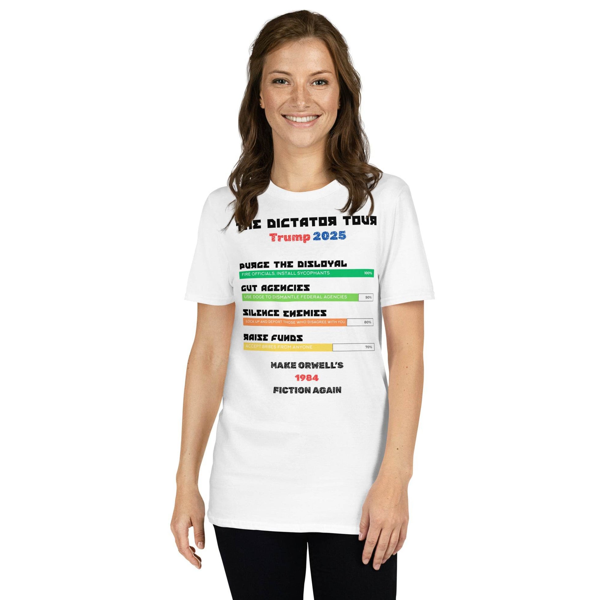 The Dictator Tour 2025 Political T-Shiirt in White - Killer Products
