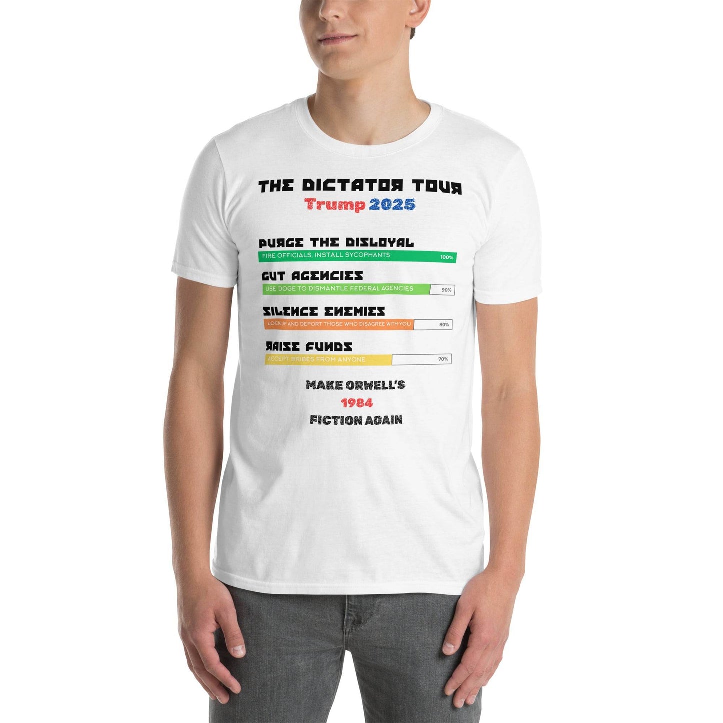 The Dictator Tour 2025 Political T-Shiirt in White - Killer Products