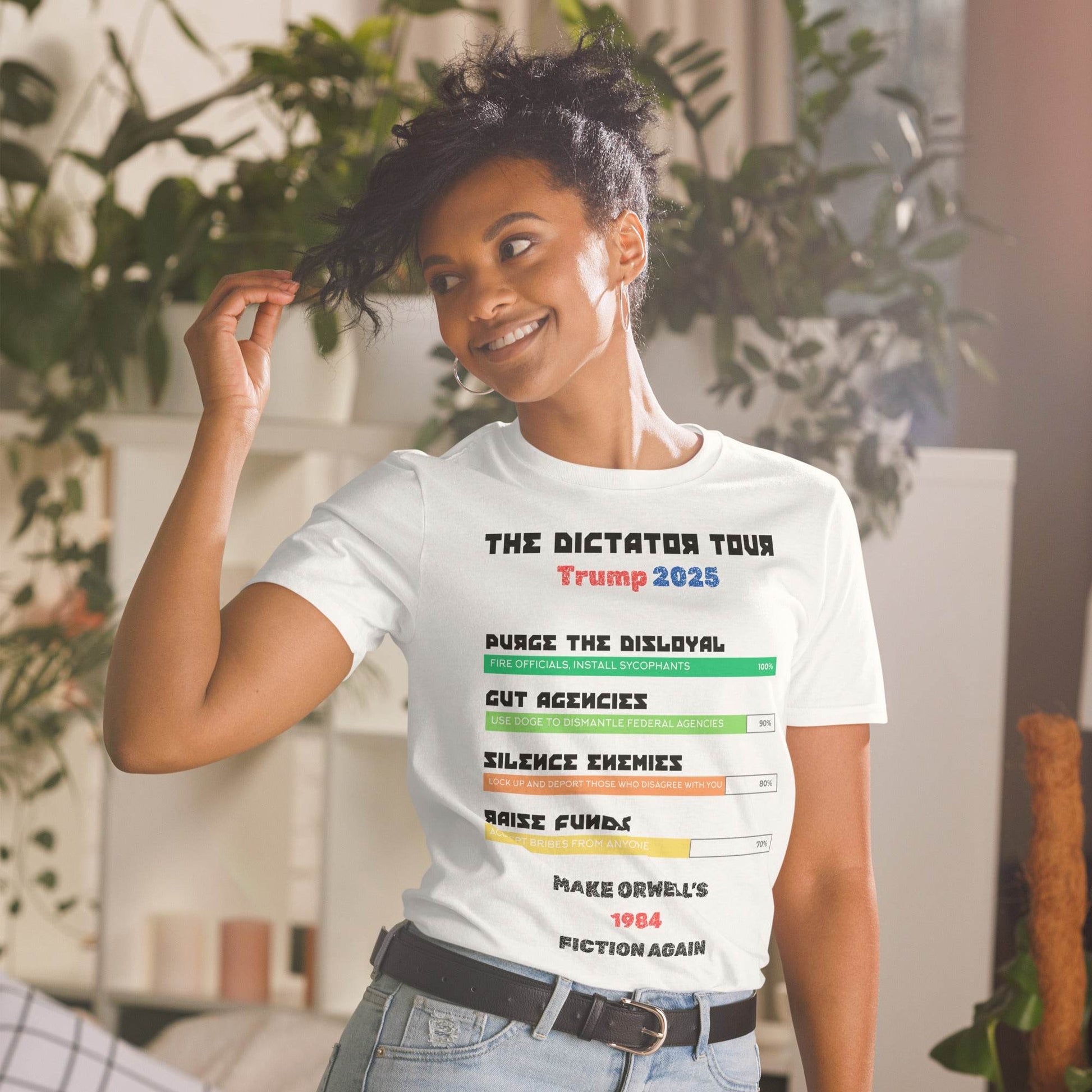 The Dictator Tour 2025 Political T-Shiirt in White - Killer Products