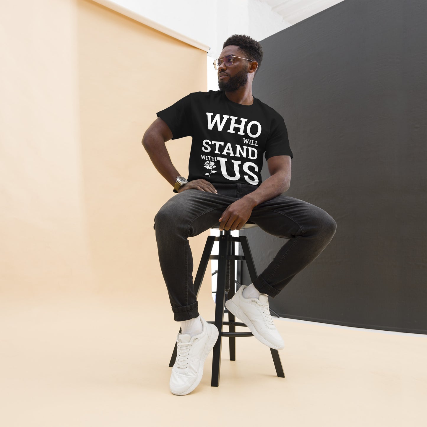 Who will Stand with US - PoliTee - white print - Killer Products